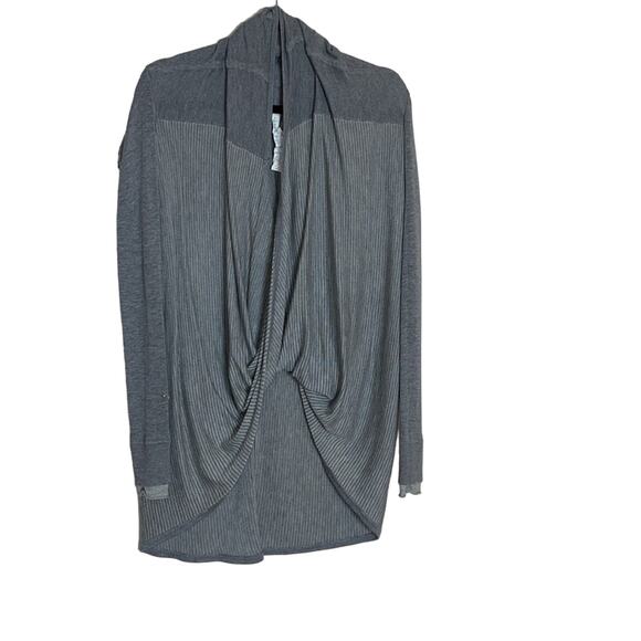 Lululemon Iconic Sweater Wrap Striped Gray White Size 4 - Picture 6 of 8